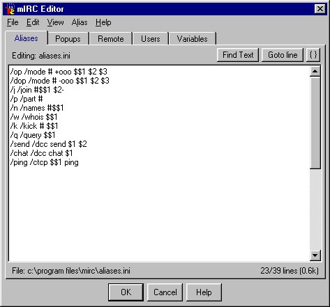 Input your aliases to this box
